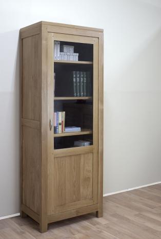 Vitrine 1 porte Hector réalisée en chêne de ligne Contemporaine