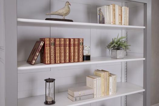 Bibliothèque Thiago réalisée en chêne massif de style Louis Philippe 4 étagères