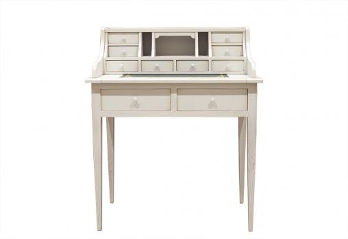 Bonheur du Jour Louis réalisé en Chêne de style Directoire Finition Chêne Brossé Ivoire Surface d'écriture Verte