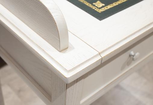 Bonheur du Jour Louis réalisé en Chêne de style Directoire Finition Chêne Brossé Ivoire Surface d'écriture Verte