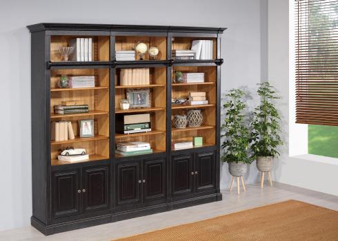 Bibliothèque 6 portes Naël réalisée en Chêne Massif de style Directoire A/échelle 