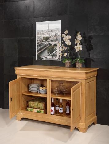 Buffet 2 Portes Mathilde réalisé en Chêne Massif de style Louis Philippe 
