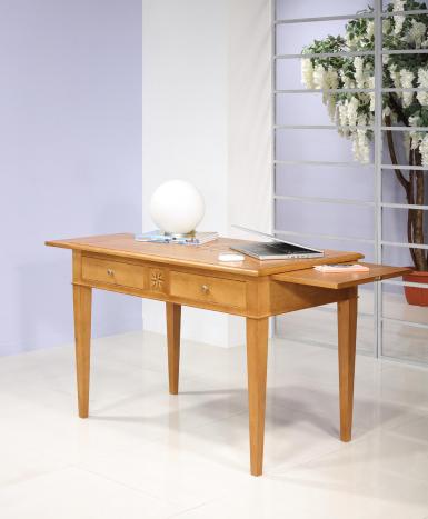 Table d'écriture 2 tiroirs ROSE DES VENTS réalisée en Chêne de style Directoire  (Ce bureau ne sera plus fabriqué)