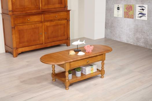 Table basse à volets Jean réalisée en Chêne massif de style Louis Philippe SEULEMENT 1 DISPONIBLE