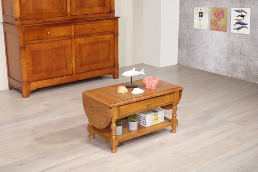 Table basse à volets Jean réalisée en Chêne massif de style Louis Philippe SEULEMENT 1 DISPONIBLE
