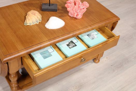 Table basse à volets Jean réalisée en Chêne massif de style Louis Philippe SEULEMENT 1 DISPONIBLE