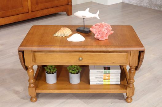 Table basse à volets Jean réalisée en Chêne massif de style Louis Philippe SEULEMENT 1 DISPONIBLE