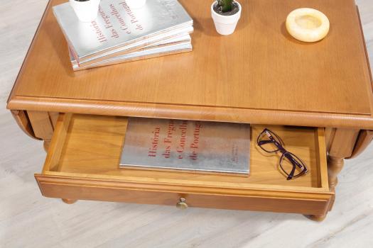Table basse à volets Jean réalisée en Chêne massif de style Louis Philippe 