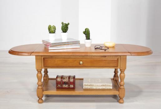 Table basse à volets Jean réalisée en Chêne massif de style Louis Philippe 
