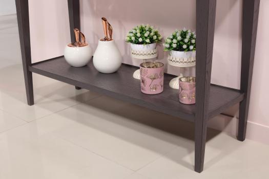 Console Mathieu réalisée en chêne de style Directoire Finition gris anthracite patiné