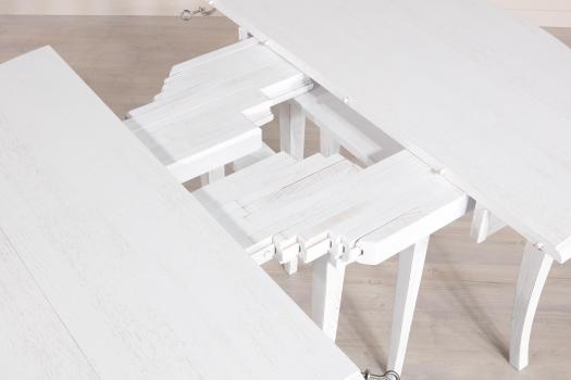 Table ronde à volets diamètre 120 réalisée en Chêne massif de style Louis Philippe 10 allonges de 40 cm 