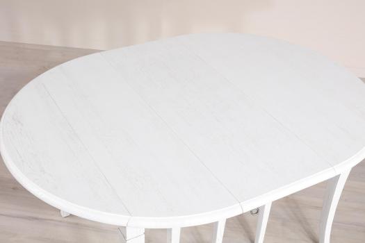 Table ronde à volets diamètre 120 réalisée en Chêne massif de style Louis Philippe 10 allonges de 40 cm 