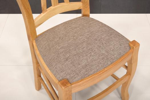 Chaise Gabriel réalisée en chêne massif de style Louis Philippe Assise tissu d'ameublement