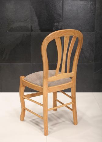 Chaise Gabriel réalisée en chêne massif de style Louis Philippe Assise tissu d'ameublement