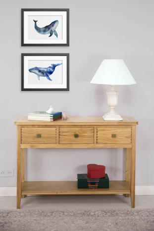 Console 3 tiroirs Evan réalisée en chêne de style Contemporain Seulement 1 disponible