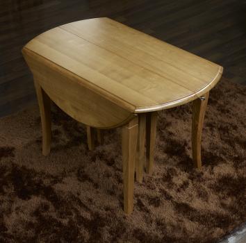 Table ronde à volets réalisée en Chêne Massif de style Louis Philippe, 8 pieds Sabres 8 allonges de 40 cm DIAMETRE 110