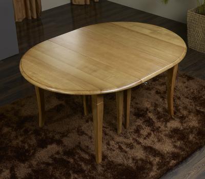 Table ronde à volets réalisée en Chêne Massif de style Louis Philippe, 8 pieds Sabres 8 allonges de 40 cm DIAMETRE 110