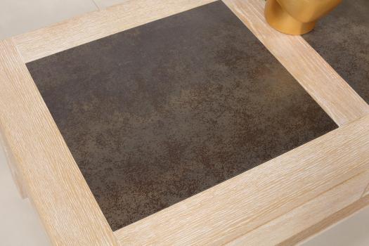 Table basse plateau céramique réalisée en Chêne Massif Ligne Contemporaine