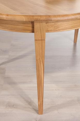 Table ovale 170x110 Mona réalisée en Chêne massif de style Louis Philippe avec 2 allonges de 40 cm  Finition Chêne Naturel  SEULEMENT 1 DISPONIBLE