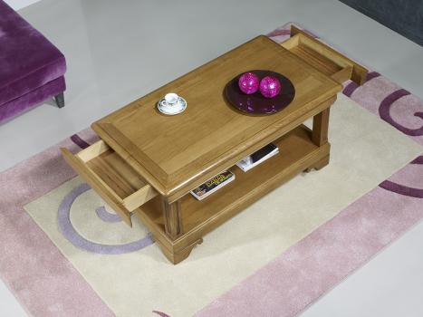 Table basse Eliot réalisée en Chêne de style Louis Philippe
