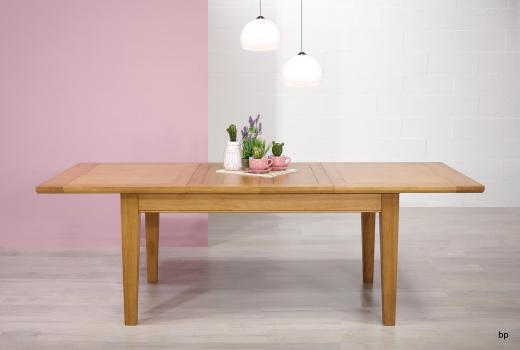 Table Rectangulaire Loïc réalisée en Chêne Massif 180*100 + 2 allonges de 40 cm 
