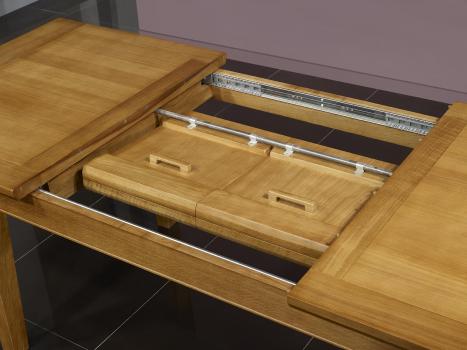 Table Rectangulaire réalisée en Chêne Massif 140*90 + 2 allonges PORTEFEUILLE de 40 cm