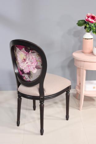 Chaise Simon réalisée en Chêne Massif de style Louis XVI Finition Chêne Brossé Noir 