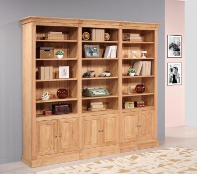Bibliothèque 6 portes Naël réalisée en Chêne Massif de style Directoire 