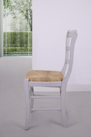 Lot de 2 Chaises Anna réalisée en Chêne Massif de style Louis Philippe Chêne brossé Gris Perle Seulement 1 disponible