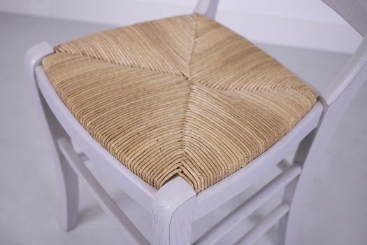 Lot de 2 Chaises Anna réalisée en Chêne Massif de style Louis Philippe Chêne brossé Gris Perle Seulement 1 disponible