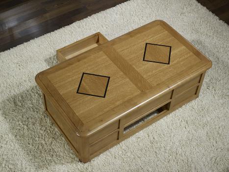 Table Basse Bar Hugo réalisée en Chêne de style Louis Philippe SEULEMENT 1 DISPONIBLE