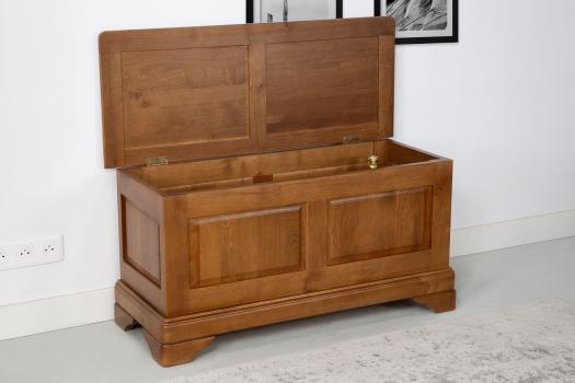  Banc coffre Bruno, réalisé en Chêne Massif de style Louis Philippe 