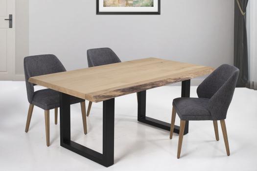 Table de repas fer et chêne massif 180x100 Epaisseur de la planche 4,5 cm Pièce unique SEULEMENT 1 DISPONIBLE