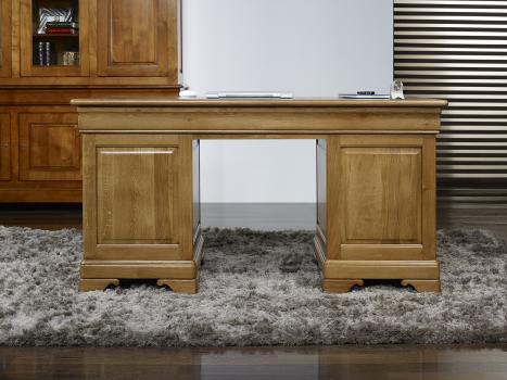 Bureau Ministre 9 tiroirs Jean-Baptiste réalisé en Chêne Massif de style Louis Philippe 