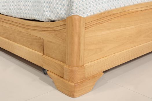 Lit Gautier 180x200 en Chêne Massif de style Louis Philippe Avec tiroir de chaque côté,