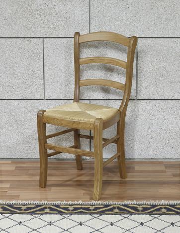 Chaise Anna réalisée en Chêne massif de style Louis Philippe ASSISE PAILLE DE SEIGLE