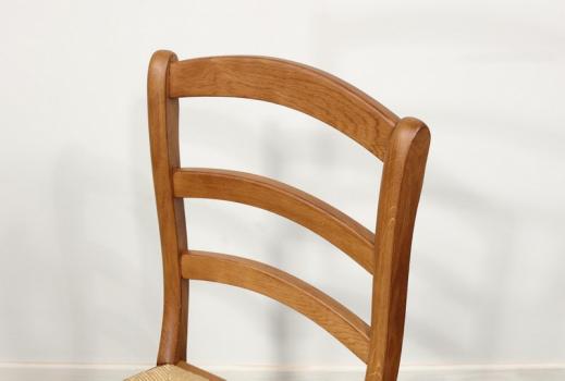 Chaise Anna réalisée en Chêne massif de style Louis Philippe ASSISE PAILLE DE SEIGLE