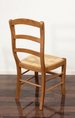 Chaise Anna réalisée en Chêne massif de style Louis Philippe ASSISE PAILLE DE SEIGLE