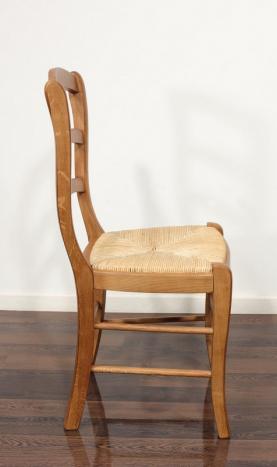 Chaise Anna réalisée en Chêne massif de style Louis Philippe ASSISE PAILLE DE SEIGLE
