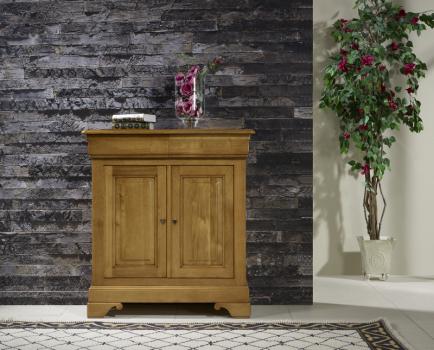Petit Buffet 2 portes Emmanuel réalisé en Chêne Massif de style Louis Philippe 100 cm de large