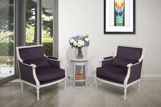 Fauteuil de style Louis XVI réalisé en Chêne massif  Tissu Cristal