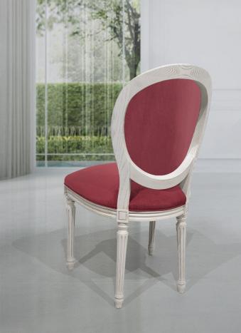 Chaise Simon réalisée en Chêne Massif de style Louis XVI Finition Chêne Brossé Gris Perle Patiné