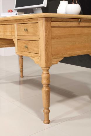 Bureau Ministre 5 tiroirs Hugo réalisé en Chêne Massif de style Louis Philippe SEULEMENT 1 DISPONIBLE