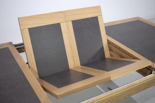 Table de repas rectangulaire 140X100 Mathéo réalisée en Chêne Ligne Contemporaine Plateau avec céramique