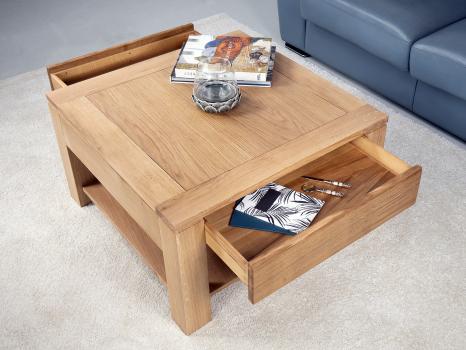 Table basse Jean-Gabriel réalisée en chêne e ligne Contemporaine