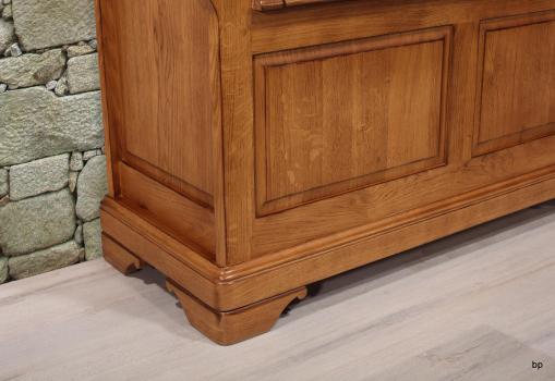 Banc coffre Léo réalisé en Chêne Massif de style Louis Philippe Finition chêne doré Antik