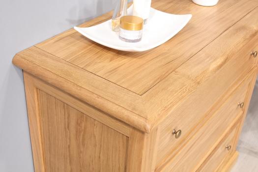 Commode 3 tiroirs Adam, réalisée en Chêne Massif de style Campagne SEULEMENT 1 DISPONIBLE