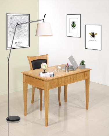 Table d'écriture Rose des Vents avec sa chaise Benjamin réalisée en Chêne de style Directoire  Finition Chêne naturel