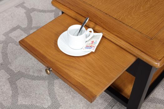 Table Basse Ludovic en Chêne de style Campagnard Finition Chêne brossé bicolor 