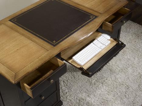 Superbe Bureau Ministre Dimitri réalisé en Chêne de style Louis Philippe Spécial Informatique Patiné Moka Antiquaire